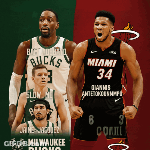 Basketball Player Dunking Over Opponent GIF