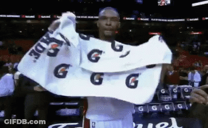 Basketball Player Holding Gatorade Towel GIF