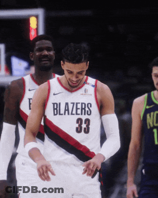 Basketball Player In Blazers 33 Jersey GIF