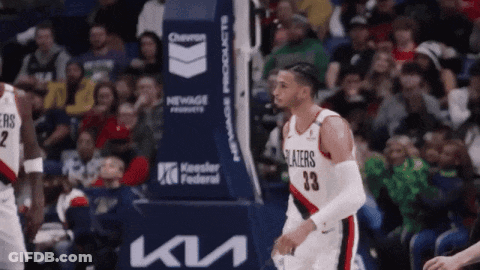 Basketball Player In Blazers 33 Jersey GIF