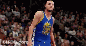 Basketball Player In Blue And Gold Jersey GIF