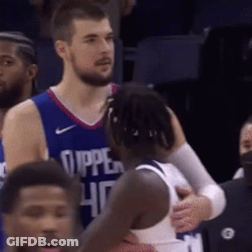 Basketball Player In Blue Clippers Jersey GIF