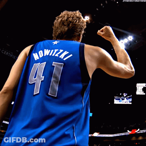 Basketball Player In Blue Jersey Number 41 GIF