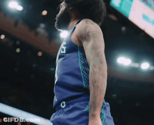 Basketball Player In Blue Jersey Number 5 GIF