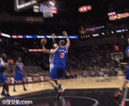 Basketball Player In Blue Jersey Number 6 GIF