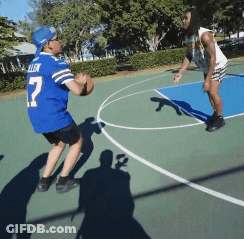 Basketball Player In Blue Jersey Number 7 GIF