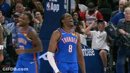 Basketball Player In Blue Jersey Number 8 GIF