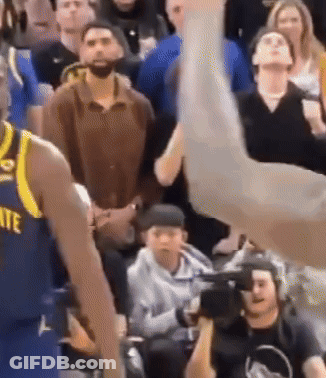 Basketball Player In Blue State Jersey In Front Of Crowd GIF