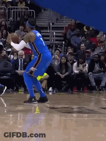 Basketball Player In Blue Uniform Number 1 GIF