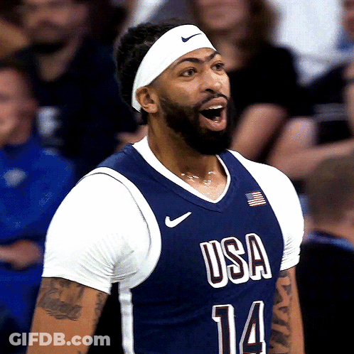 Basketball Player In Blue USA Jersey Number 14 GIF
