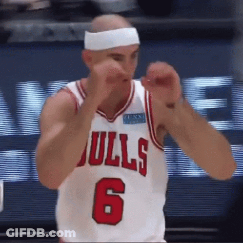 Basketball Player In Bulls Jersey Number 6 GIF