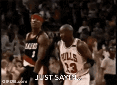 Basketball Player In Bulls Jersey Saying Just Sayin GIF