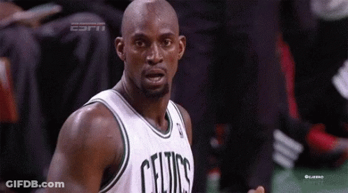 Basketball Player In Celtics Jersey Making A Face GIF