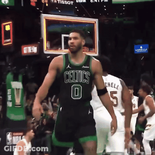 Basketball Player In Celtics Jersey Number 0 GIF