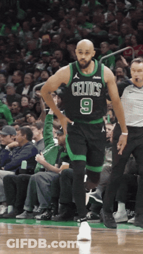 Basketball Player In Celtics Jersey On Court GIF