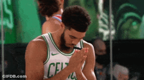 Basketball Player In Celtics Jersey Praying GIF