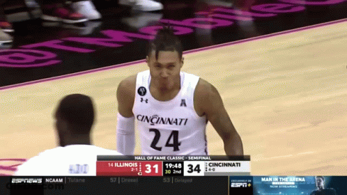 Basketball Player In Cincinnati Jersey On Court GIF
