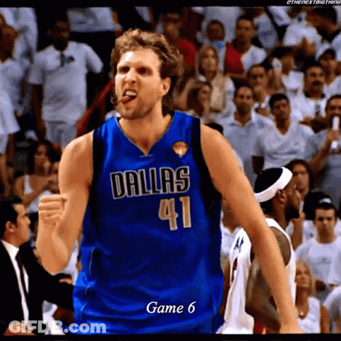 Basketball Player In Dallas 41 Jersey Celebrates GIF