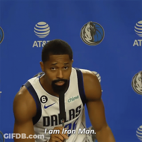 Basketball Player In Dallas Jersey Holding Microphone GIF