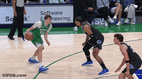 Basketball Player In Dallas Jersey In Front Of Crowd GIF