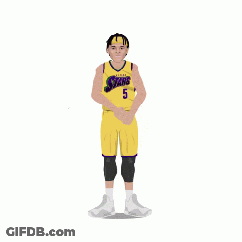 Basketball Player In Front Of Fireworks GIF