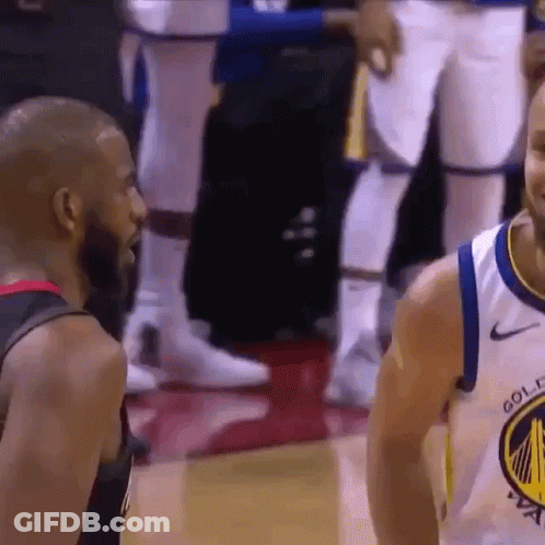 Basketball Player In Golden State Jersey Talking GIF