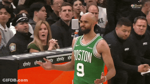 Basketball Player In Green Boston 9 Jersey GIF
