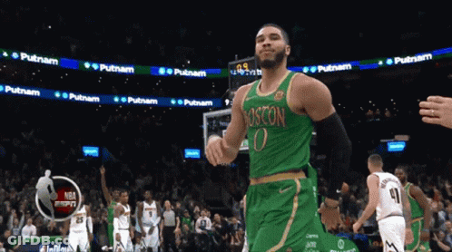 Basketball Player In Green Boston Jersey GIF