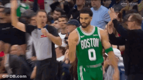 Basketball Player In Green Boston Jersey GIF