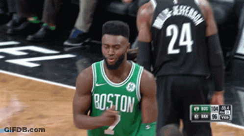 Basketball Player In Green Boston Jersey On Court GIF