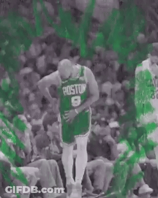 Basketball Player In Green Jersey In Front Of Crowd GIF