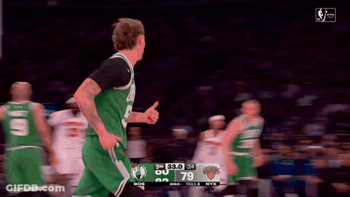 Basketball Player In Green Jersey Number 55 GIF