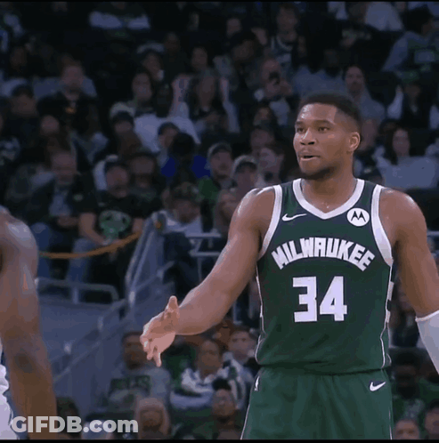 Basketball Player In Green Milwaukee Jersey GIF