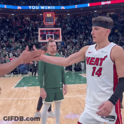 Basketball Player In Heat 14 Shaking Hands GIF
