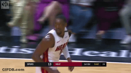 Basketball Player In Heat Jersey Running GIF