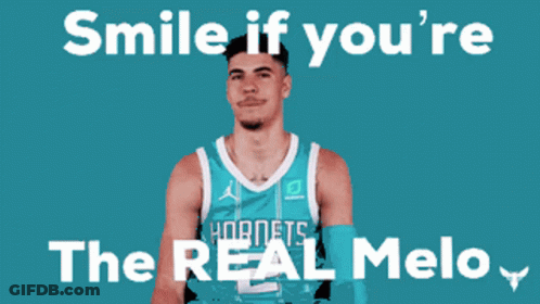 Basketball Player In Hornets Jersey Smiling GIF