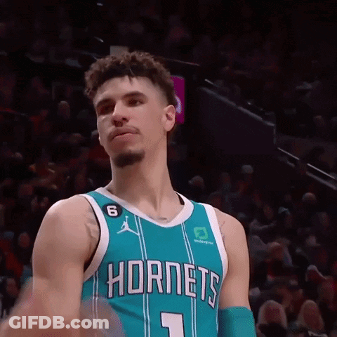 Basketball Player In Hornets Jersey With Crowd GIF