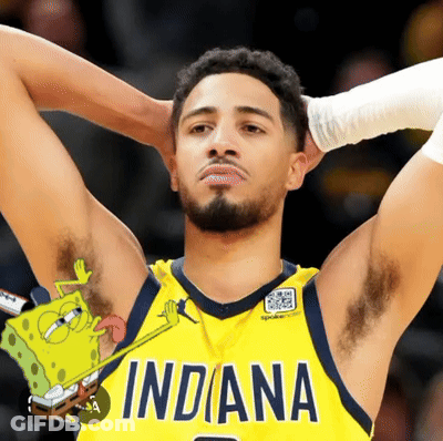 Basketball Player In Indiana Jersey With SpongeBob GIF
