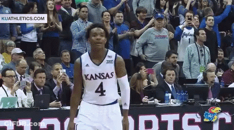 Basketball Player In Kansas Jersey Number 4 GIF