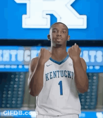Basketball Player In Kentucky Jersey GIF