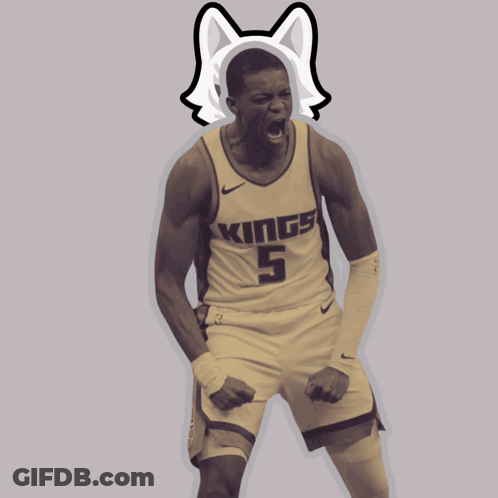 Basketball Player In Kings Jersey Number 5 GIF
