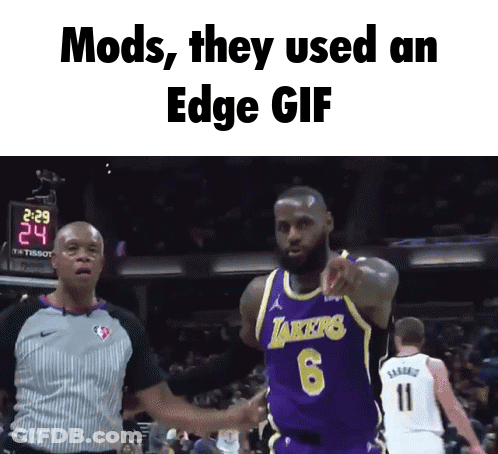 Basketball Player In Lakers Jersey Pointing At Referee GIF
