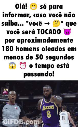 Basketball Player In Lakers Jersey Pointing At Referee GIF