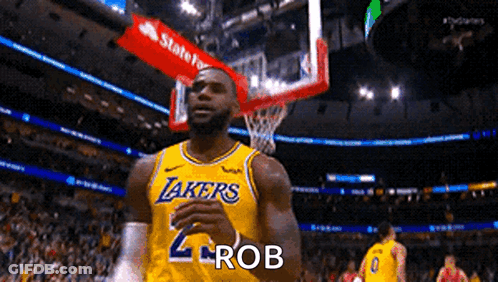 Basketball Player In Lakers Jersey Running GIF
