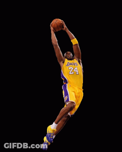 Basketball Player In Lakers Uniform Jumping GIF