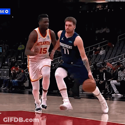 Basketball Player In Mavericks Jersey Dribbling GIF