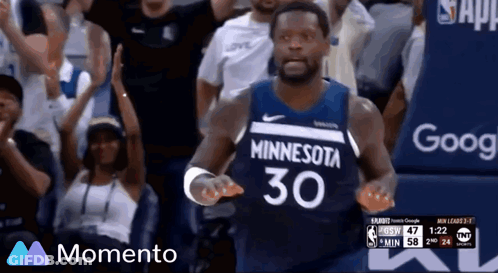 Basketball Player In Minnesota 30 Jersey GIF