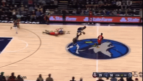 Basketball Player In Minnesota Jersey Celebrating Win GIF