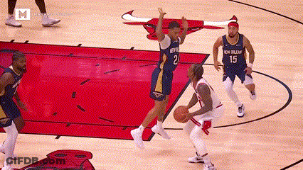 Basketball Player In New Orleans Jersey Jumping GIF