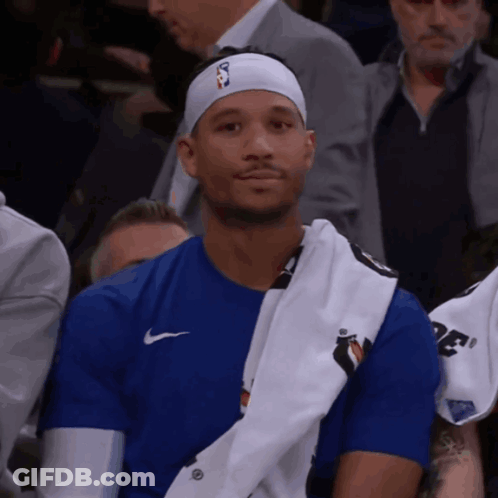 Basketball Player In New York Jersey And Headband GIF